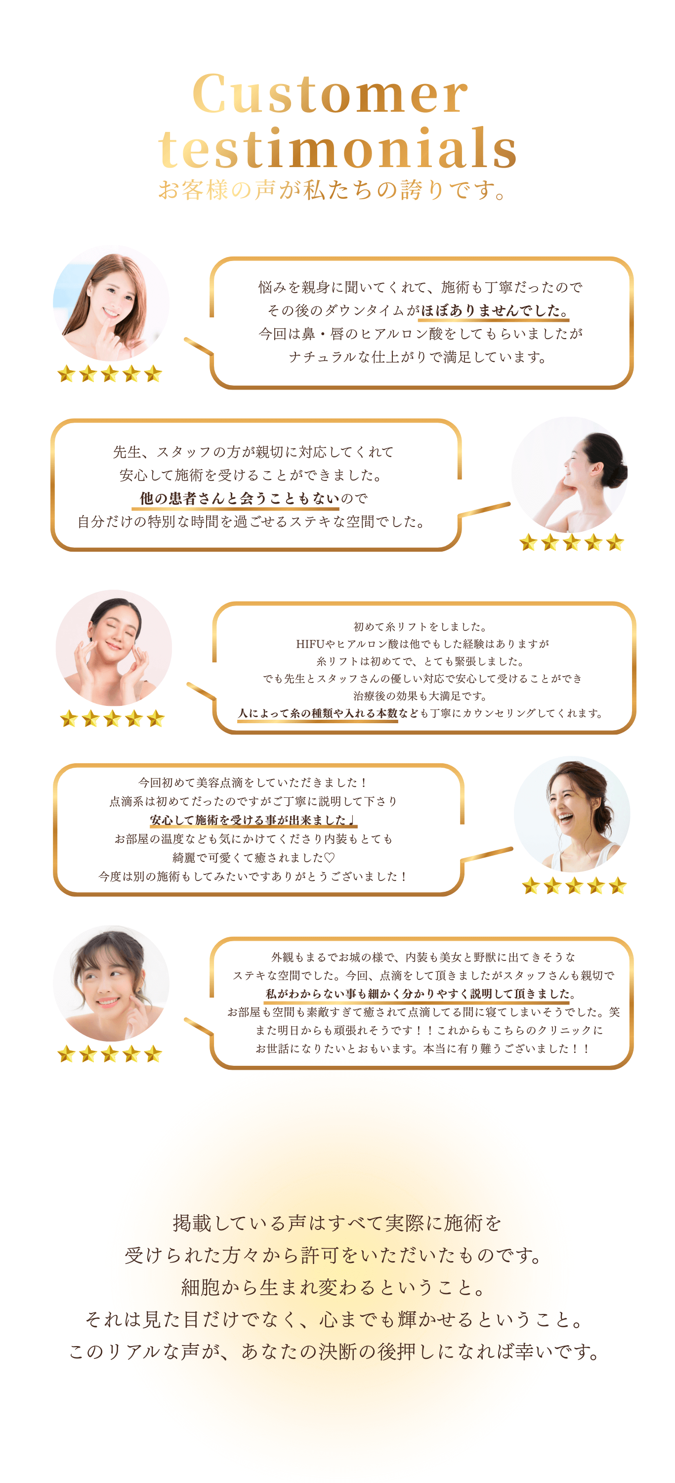 お客様の声 Customer testimonials